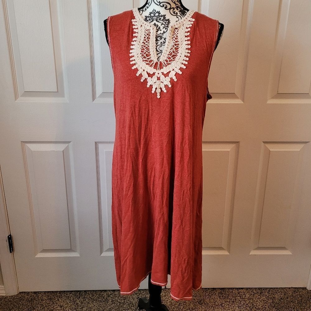 Max studio woman's crochet trim knit a line dress‎